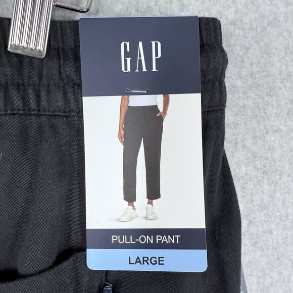 Gap Pants - GAP Pull On Pant Pants Womens Large True Black Drawstring Elastic Slash Pockets